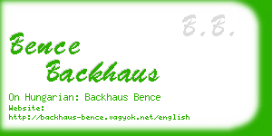 bence backhaus business card